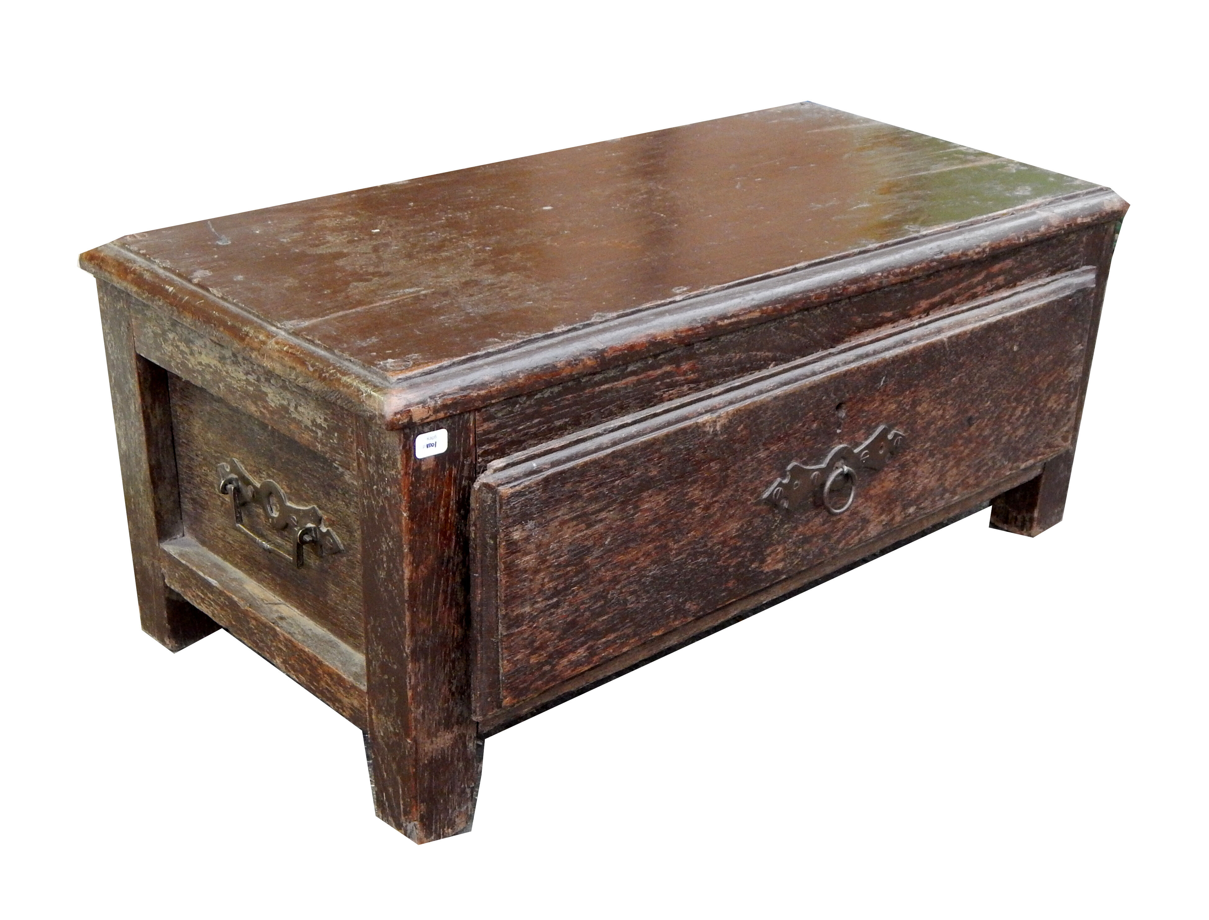 Bedside table lower locker 1 drawer old wood office 63x31x27cm