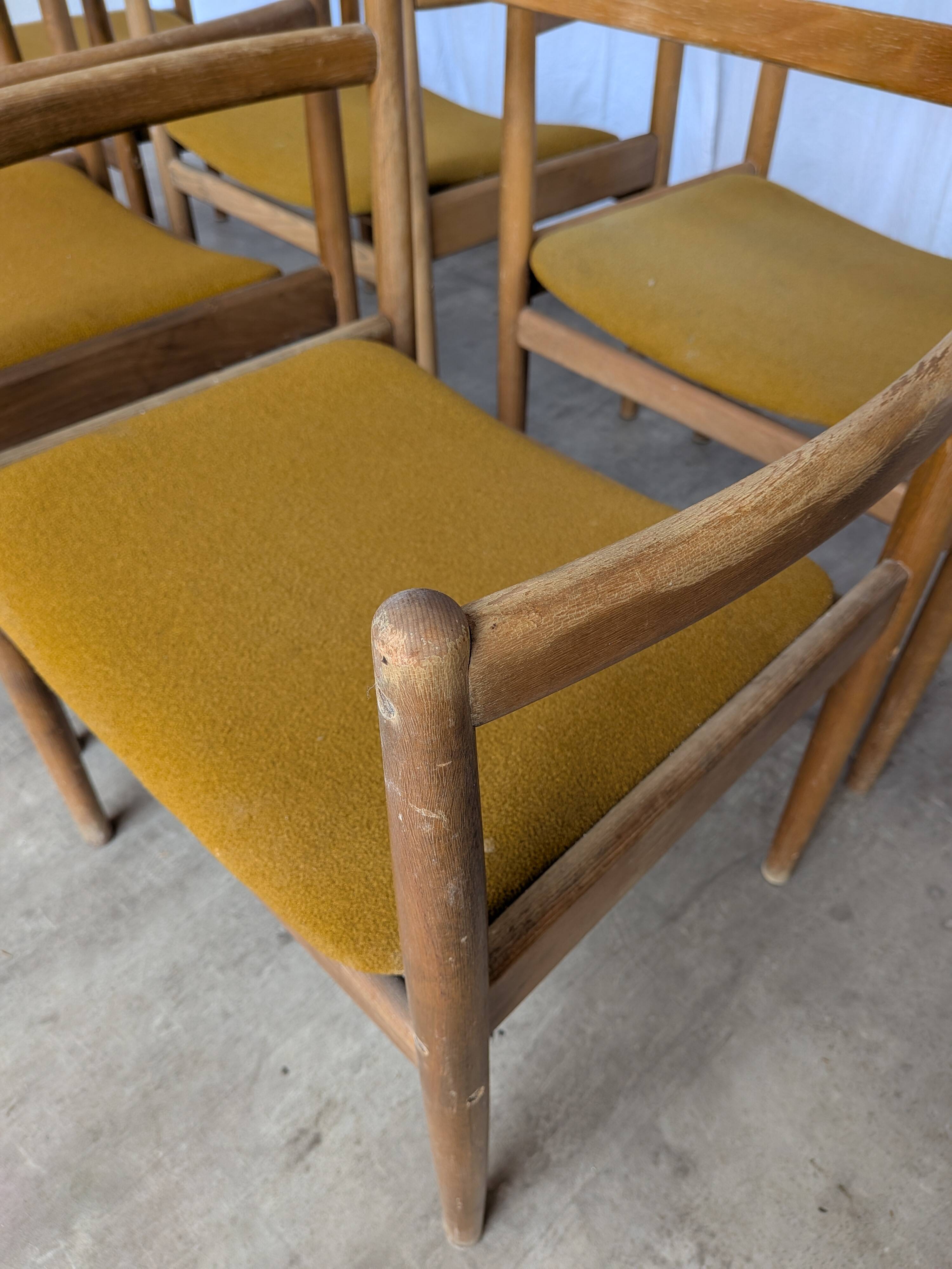 Set of 6 Mid Century STOL Kamnik Armchairs / Yugoslav Vintage Dining Chair