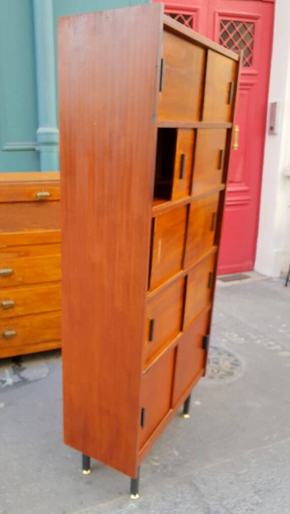 Storage unit with wooden niches, 1960