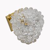 Art Dèco Style Brass and Rostrato Murano Glass Big Sconces
