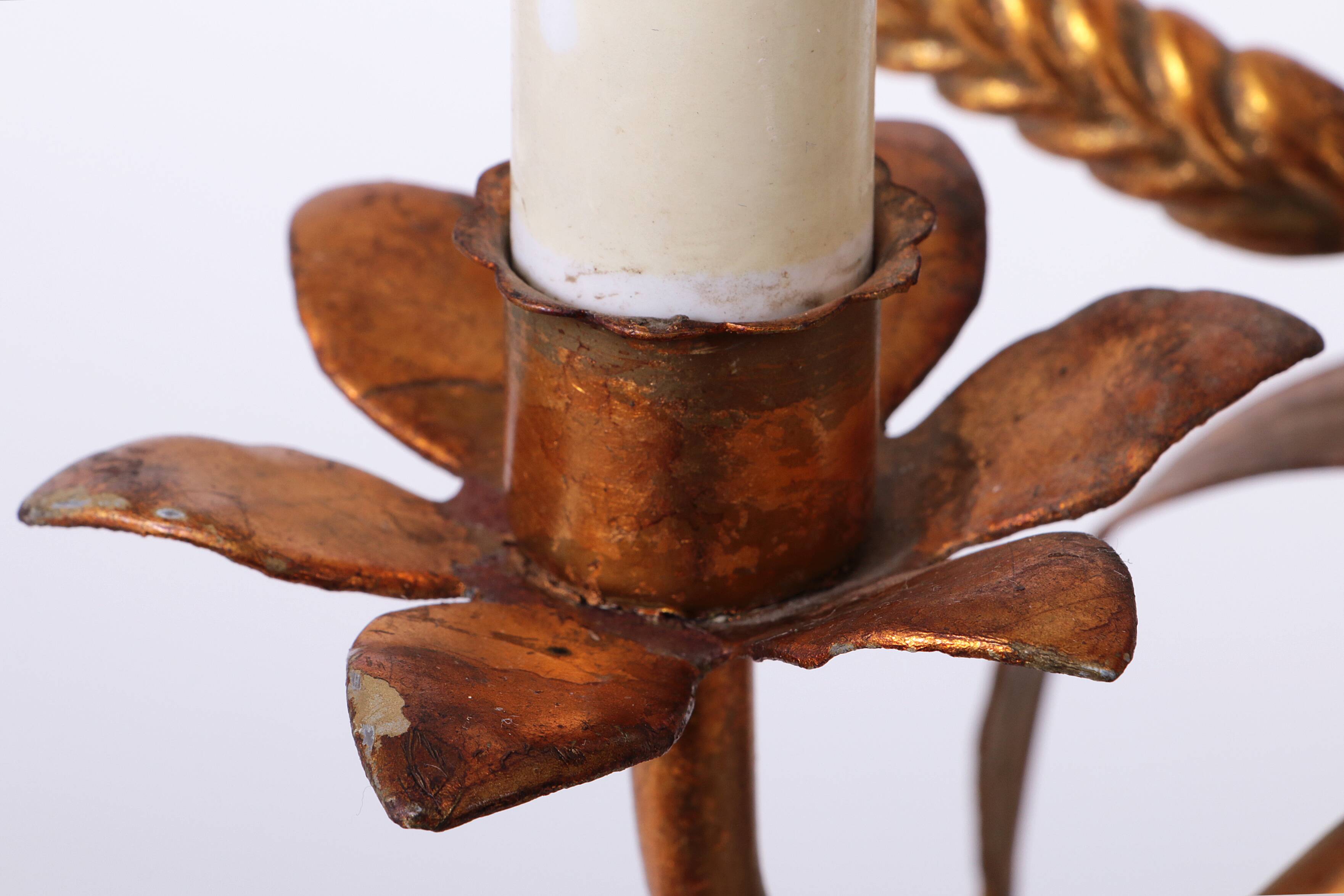 Gilt ‘Sheaf of Wheat’ Table Light, Florentine Table Lamp by Hans Kögl, 1960s