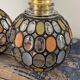 Pair of vintage faceted glass wall lamps