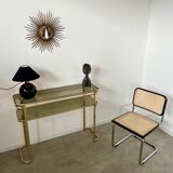 Old golden brass console Italian design Milo Baughman for Morex 1970s vintage