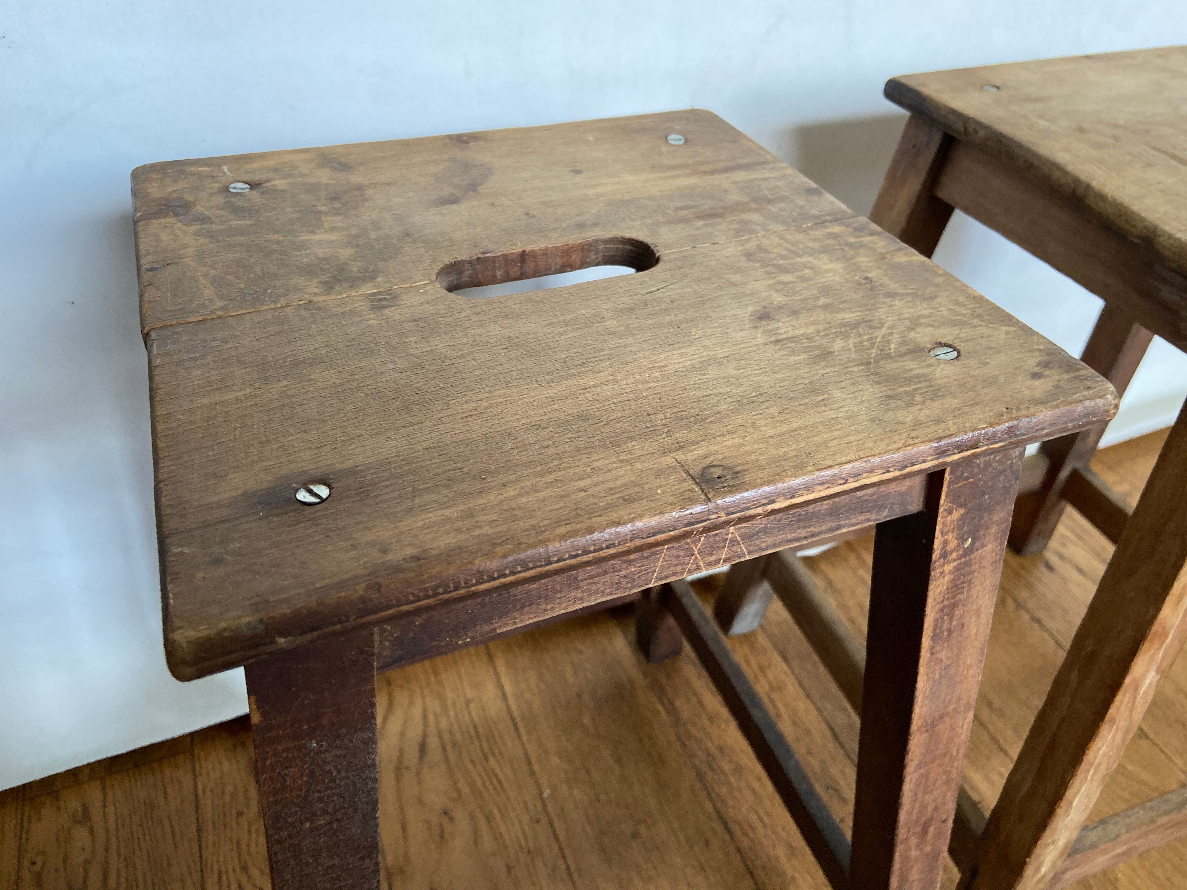 Pair of wooden stools