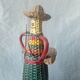Bottle scoubidou and wicker years 1970 vintage