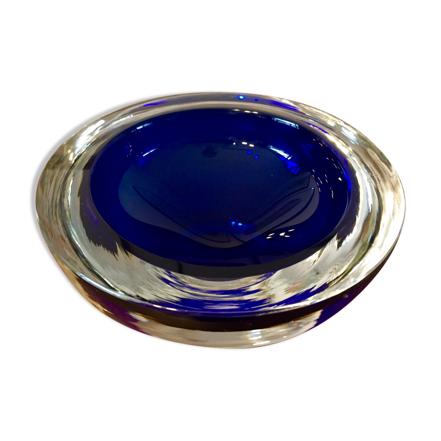 Signed and dated Murano glass ashtray