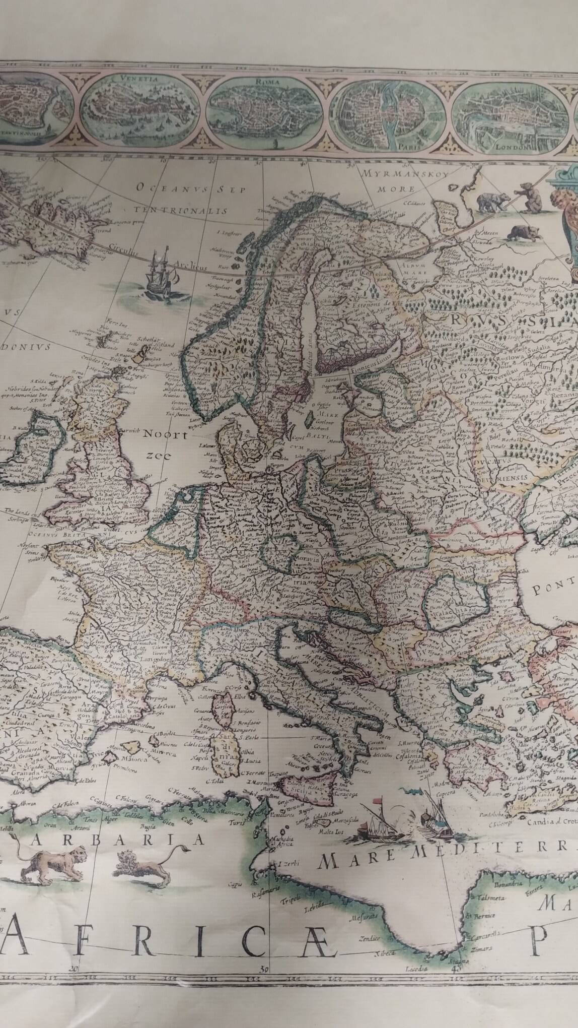 Vintage map of Europe
