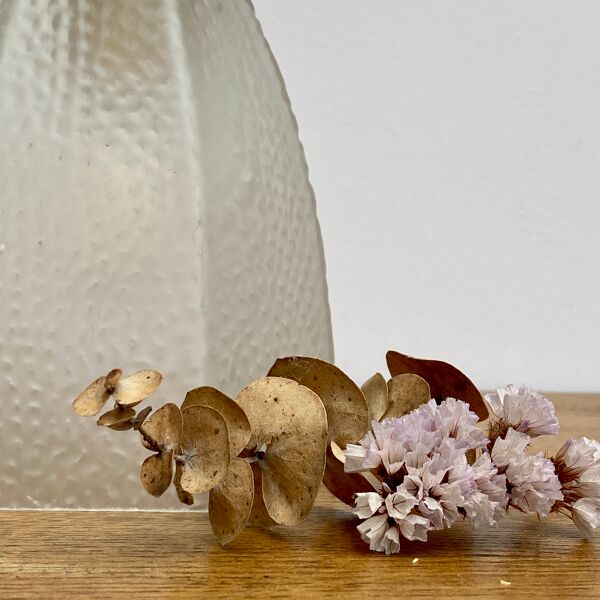 Baladeuse tulipe vintage en verre dépoli