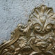 Old mirror with closed screens in golden repelled brass 72 x 42 cm
