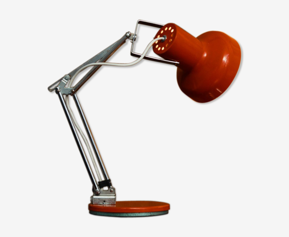 Lampe de bureau vintage articulée orange
