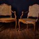 🪑 Pair of Louis XV caned armchairs in carved solid wood