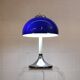 Vintage blue acrylic and chrome mushroom table lamp - Germany Space Age