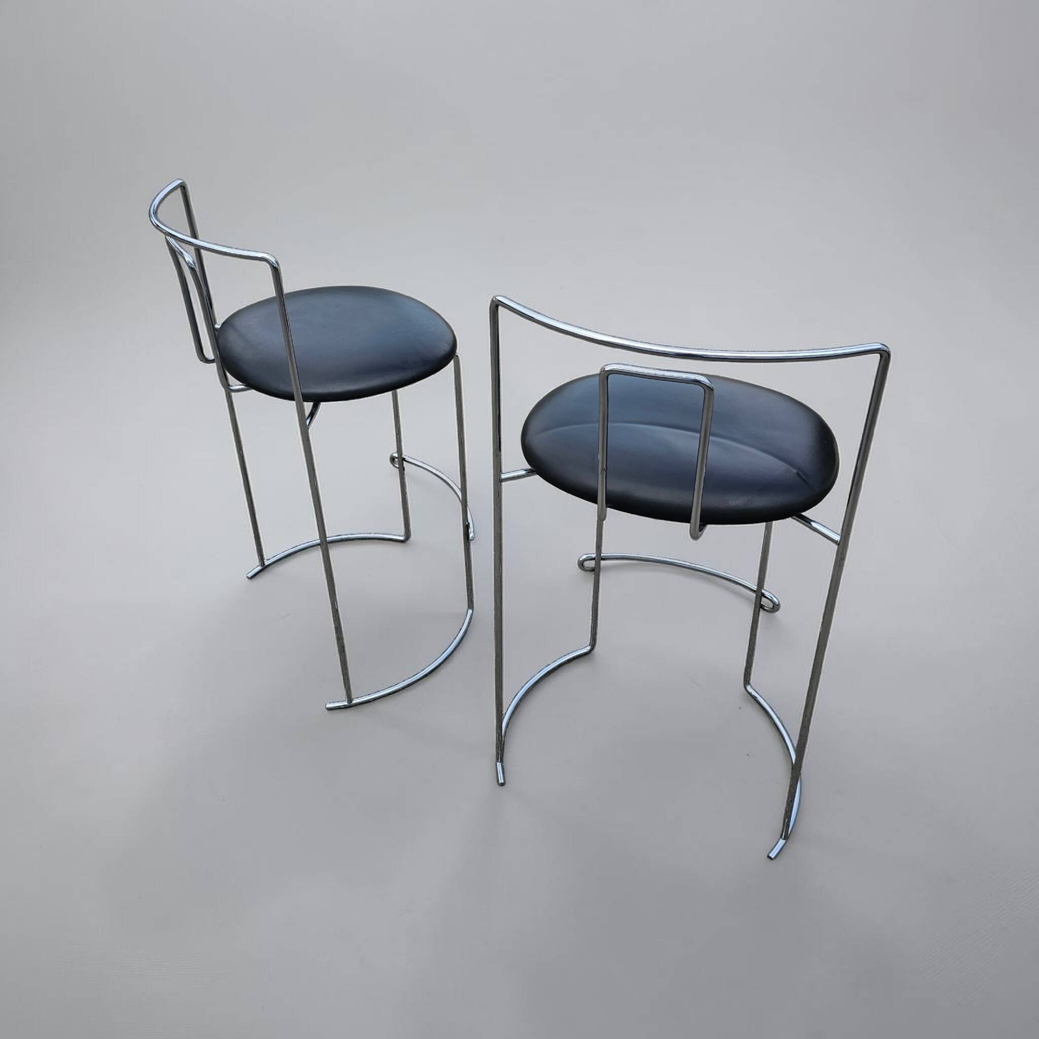 2 x Gaja stool by Kazuhide Takahama for Simon Gavina / black leather