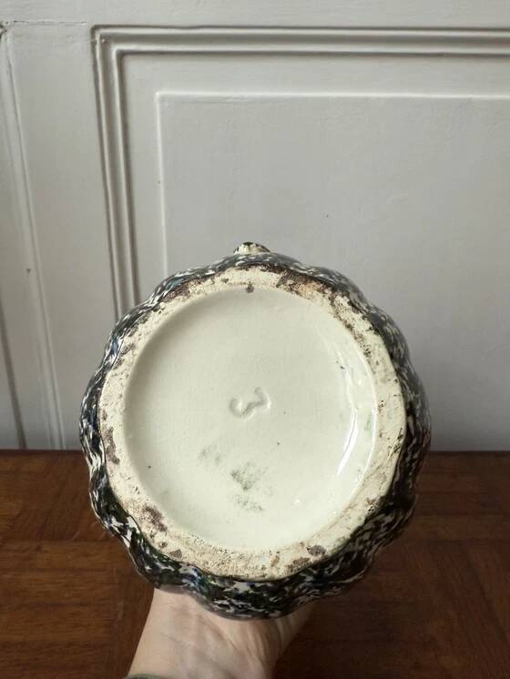 Green and blue speckled water carafe/pitcher