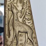 Art Deco wooden mirror with bevelled glass