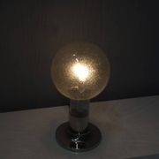 Grande lampe de table en chrome et verre Temde, Suisse, années 1960