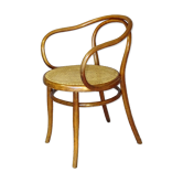 Fauteuil bistrot Le Corbusier B9 canné produit par Kohn 1910