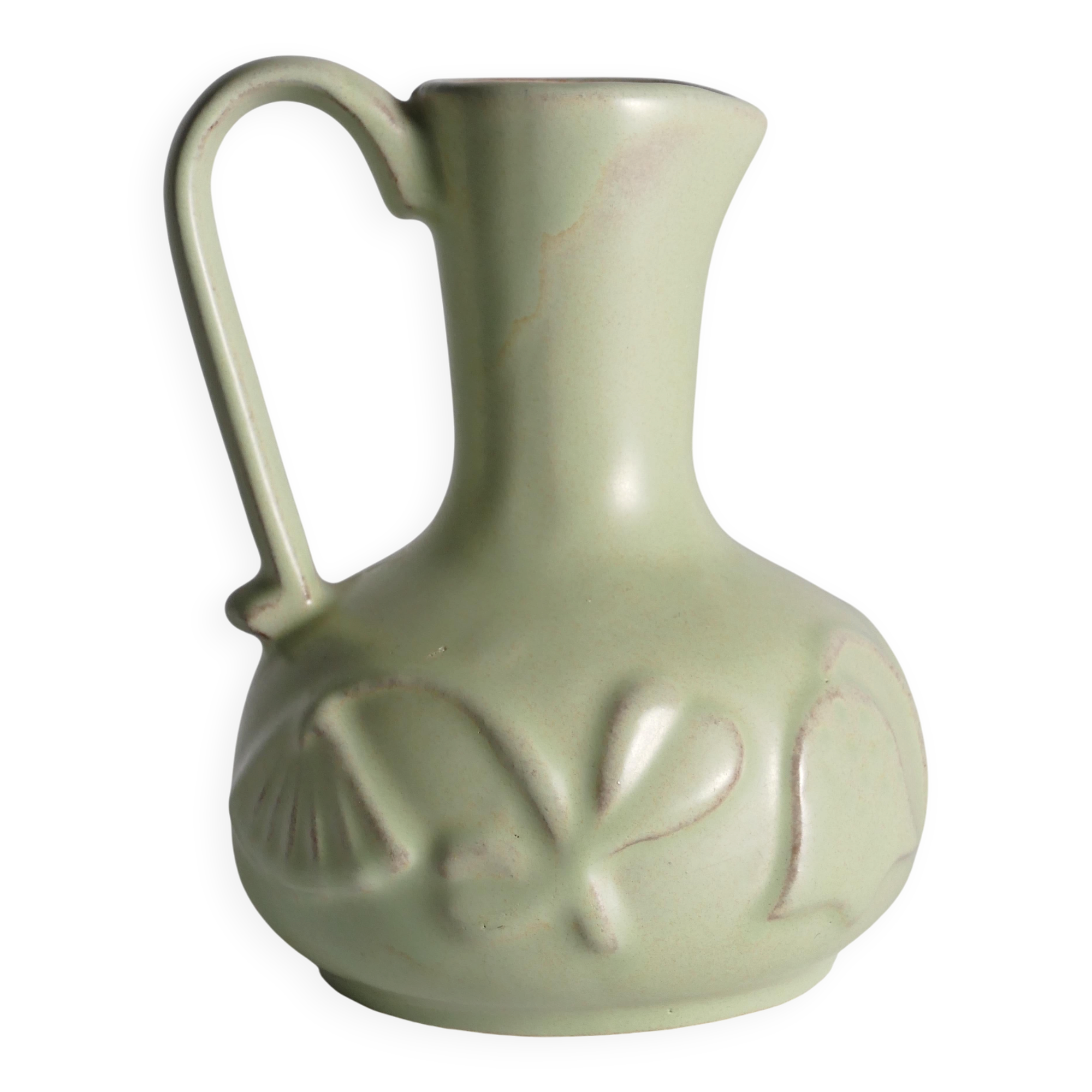 Celadon Green Relief Vase by Anna-Lisa Thomson, Upsala Ekeby, 1940s