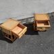 Pair of rattan bedside table