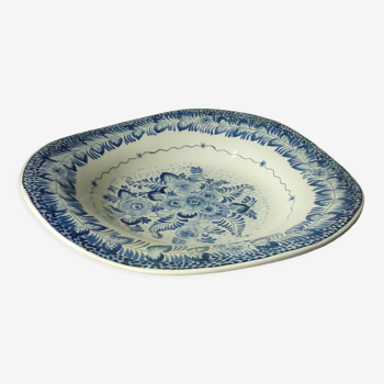 Plat en faience modele ondule de delft blauw hollande