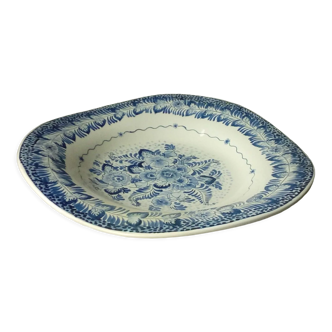 Plat en faience modele ondule de delft blauw hollande