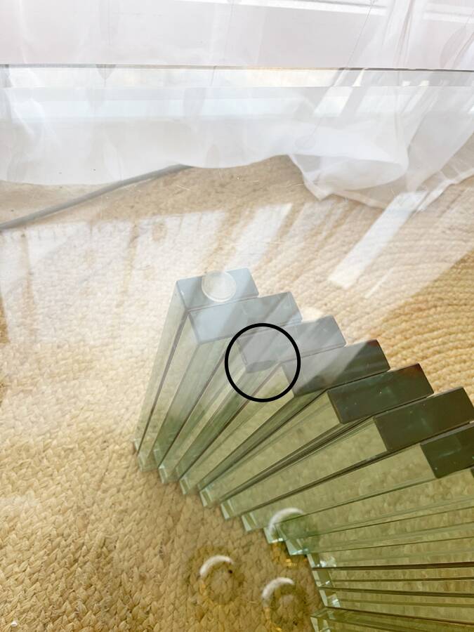 Italian glass coffee table — Luigi Massoni 1970