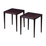 Set of two side tables made of rosewood by Kurt Østervig, produced by Jason Møbler, Denmark.