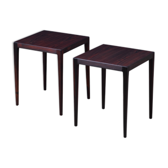 Set of two side tables made of rosewood by Kurt Østervig, produced by Jason Møbler, Denmark.