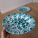 Vintage Gmundner Keramik Serving Oval Plate / Austria / Green Flamed / 2