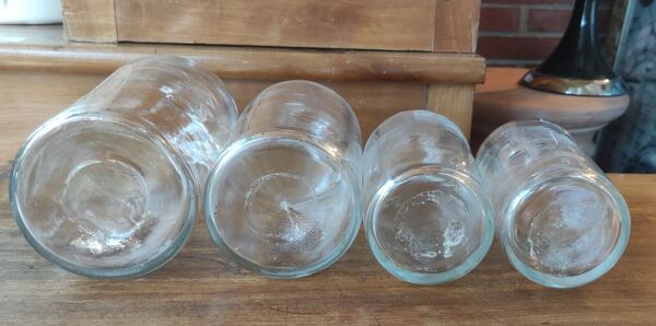 Série 4 flacons d apothicaire pharmacie verre soufflé