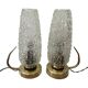 Pair of 1950s brass and glass bedside lamps