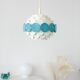 Vintage pendant lamp in white and green metal