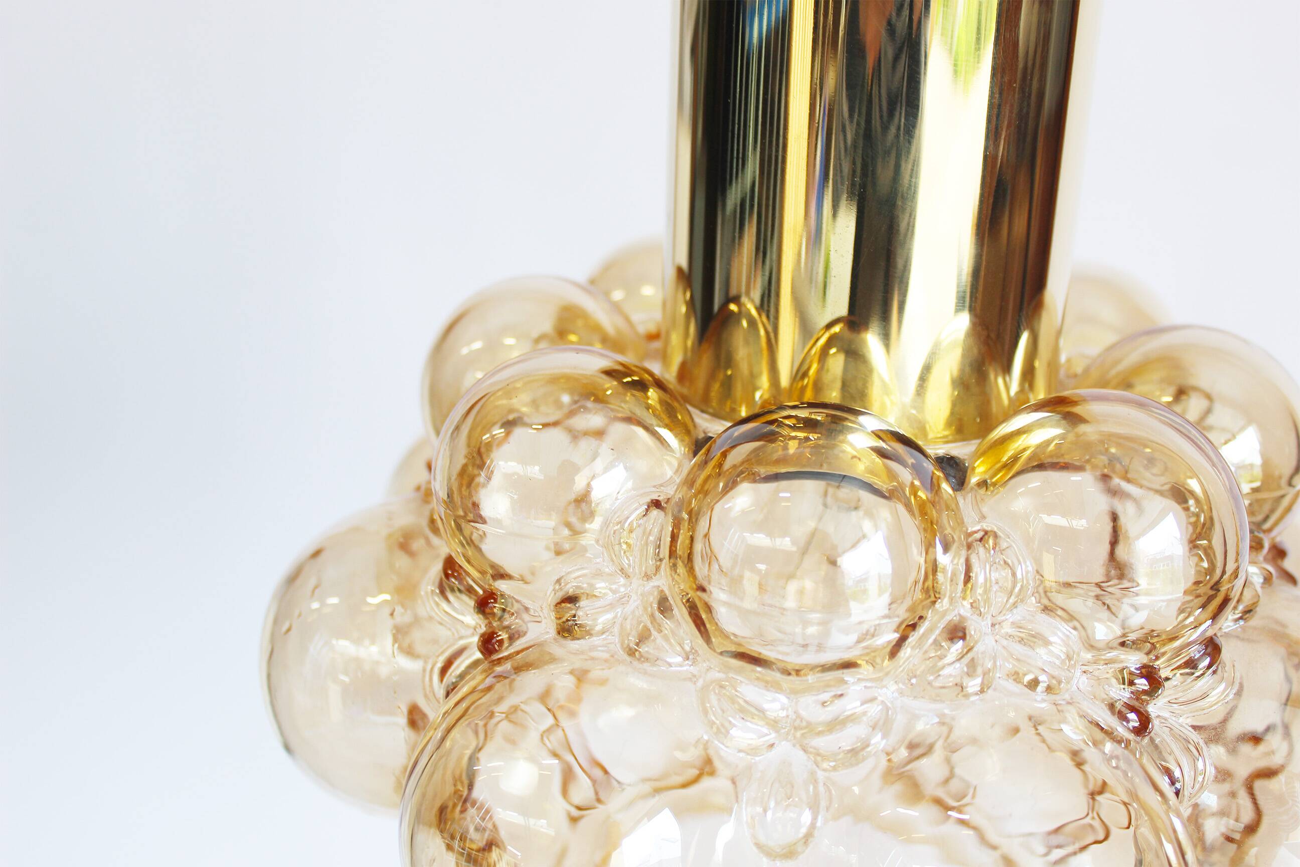 Stunning glass bubble pendant light by Helena Tynell for Glashutte Limburg