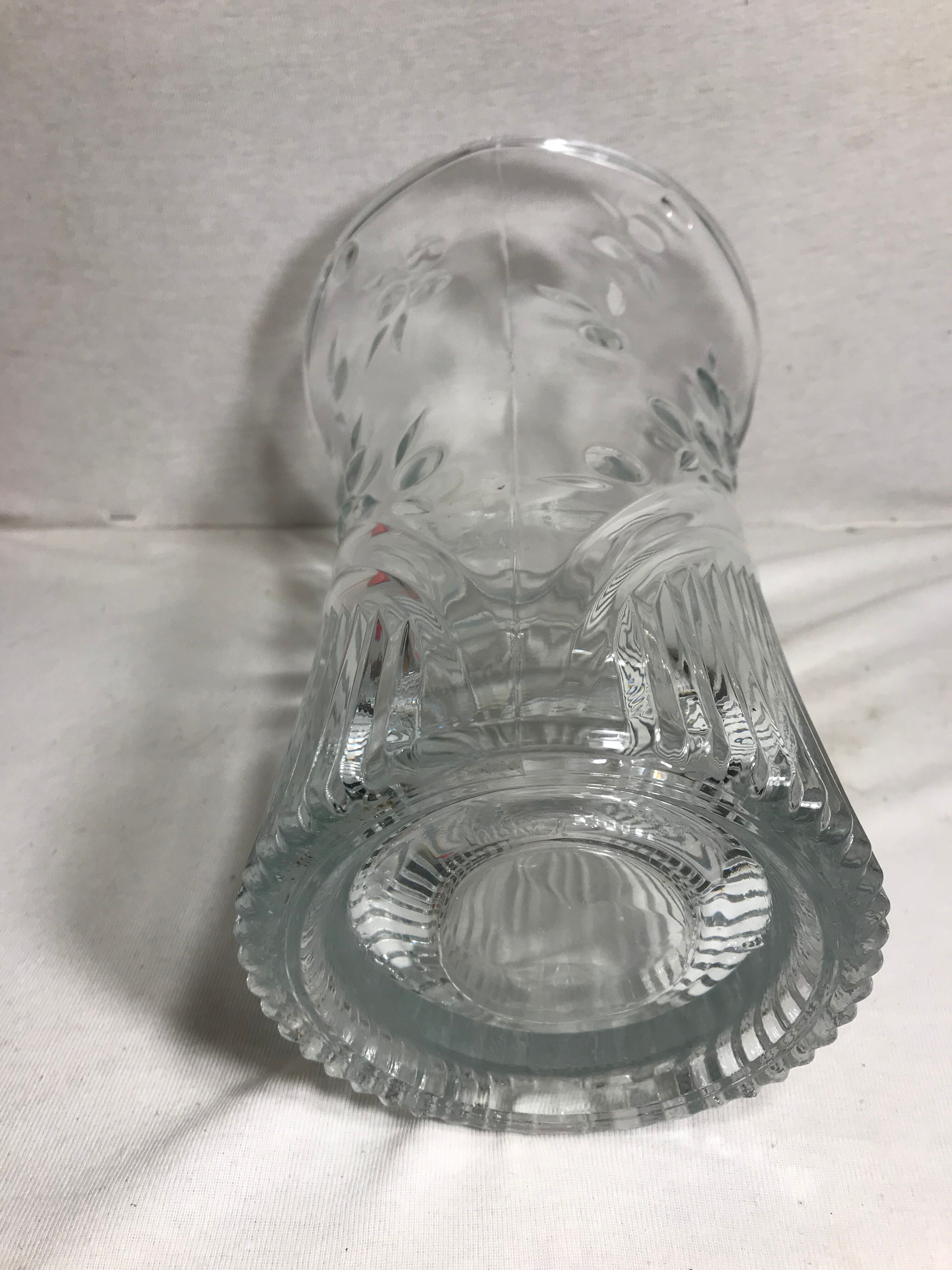 Old vase transparent molded glass