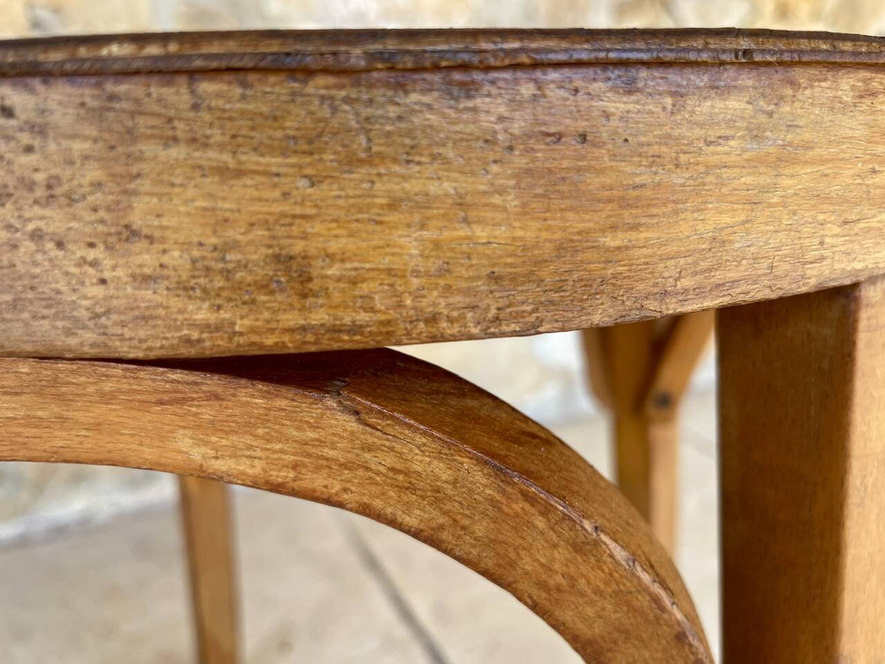 Vintage Curved Wood Stool, Baumann, Circa 1950s/1960s