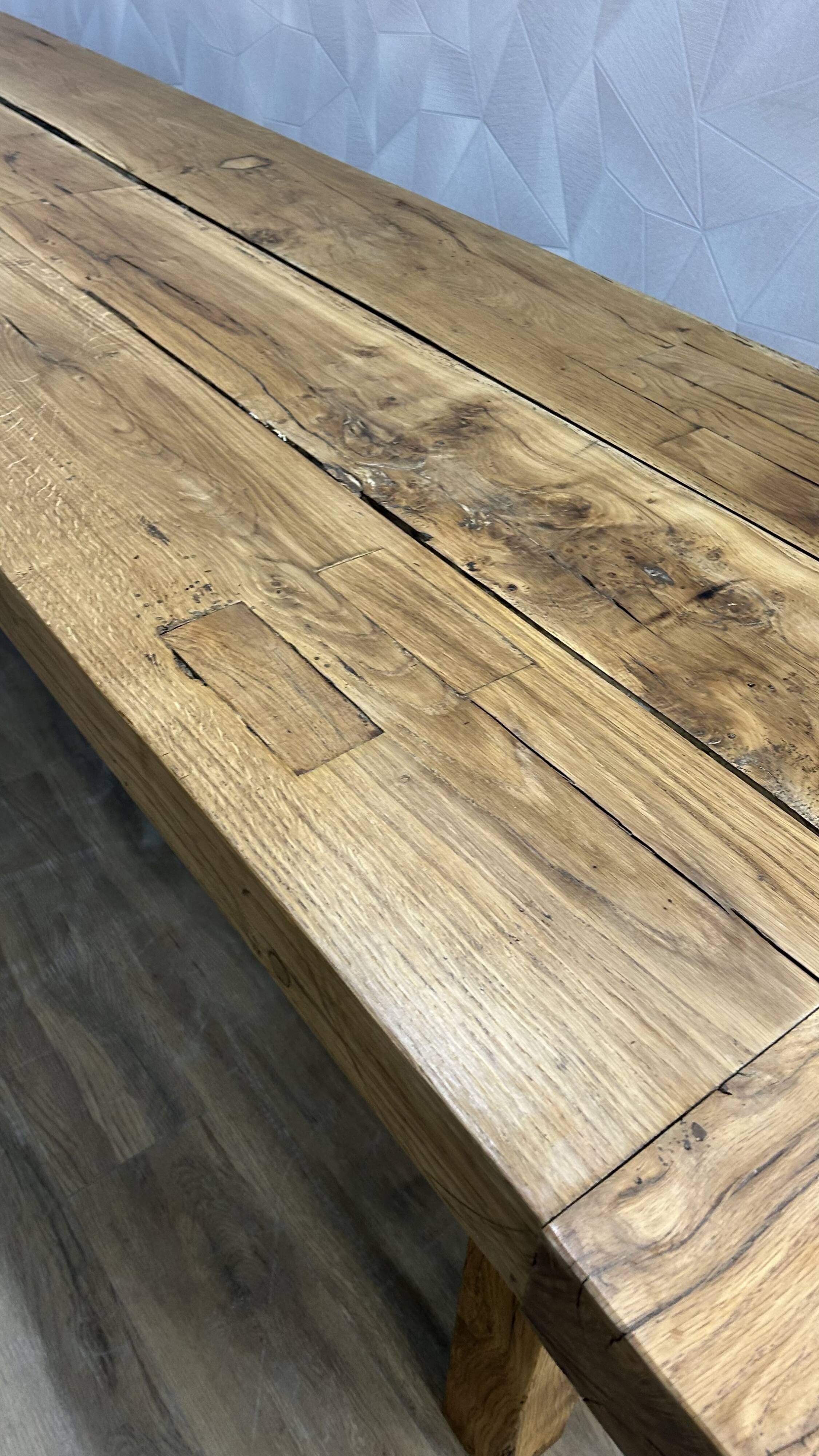 Genuine farmhouse table in renovated solid oak