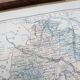 Map of Indre, printed in 1889. Authentic Vintage.