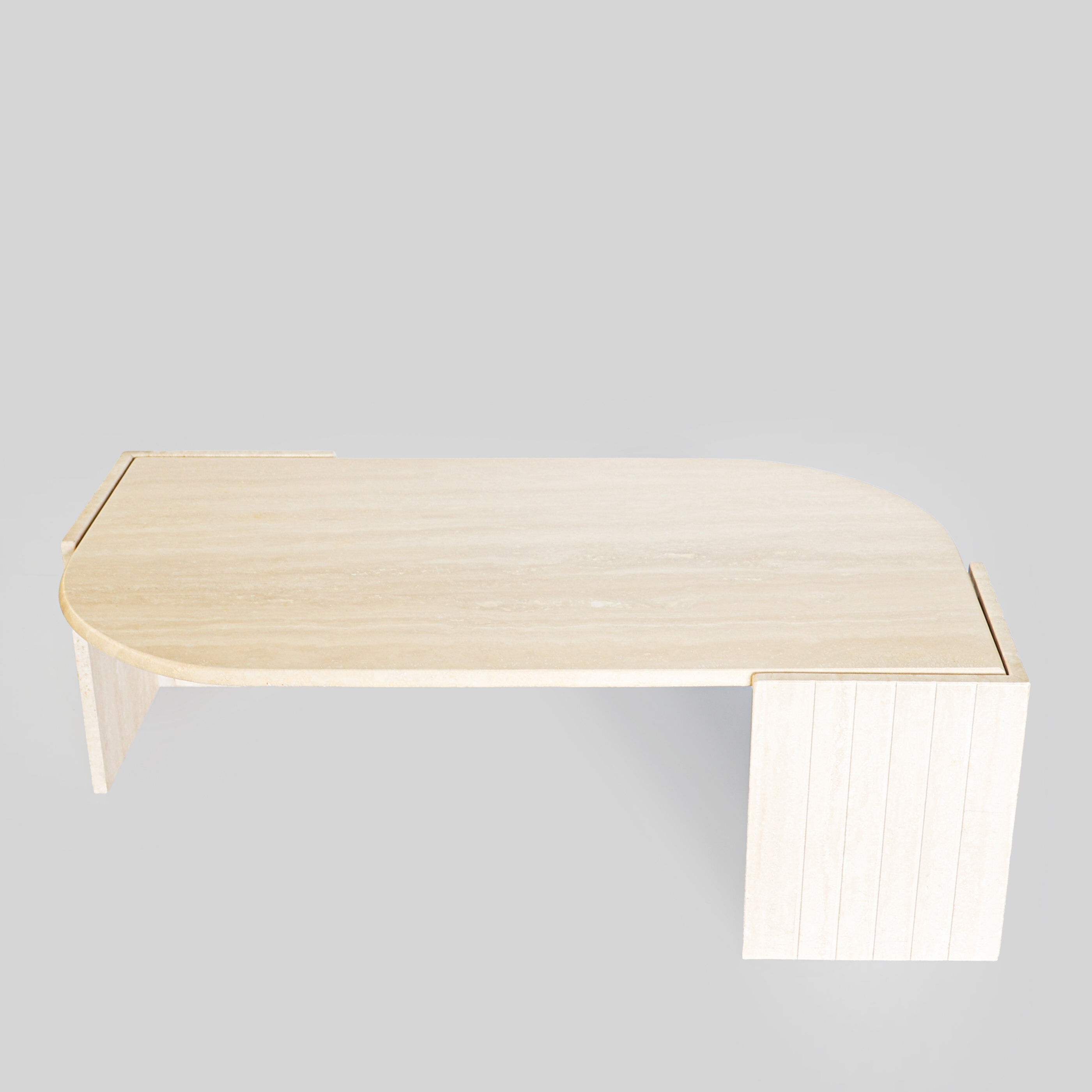 Vintage Italian travertine coffee table, 1970s.