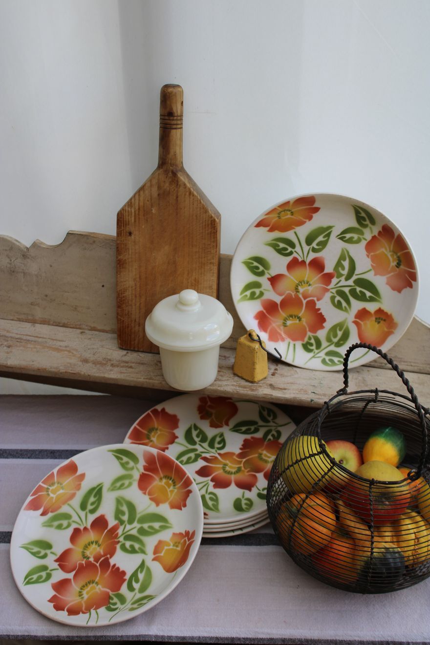 Lot de 6 assiettes plates en céramique