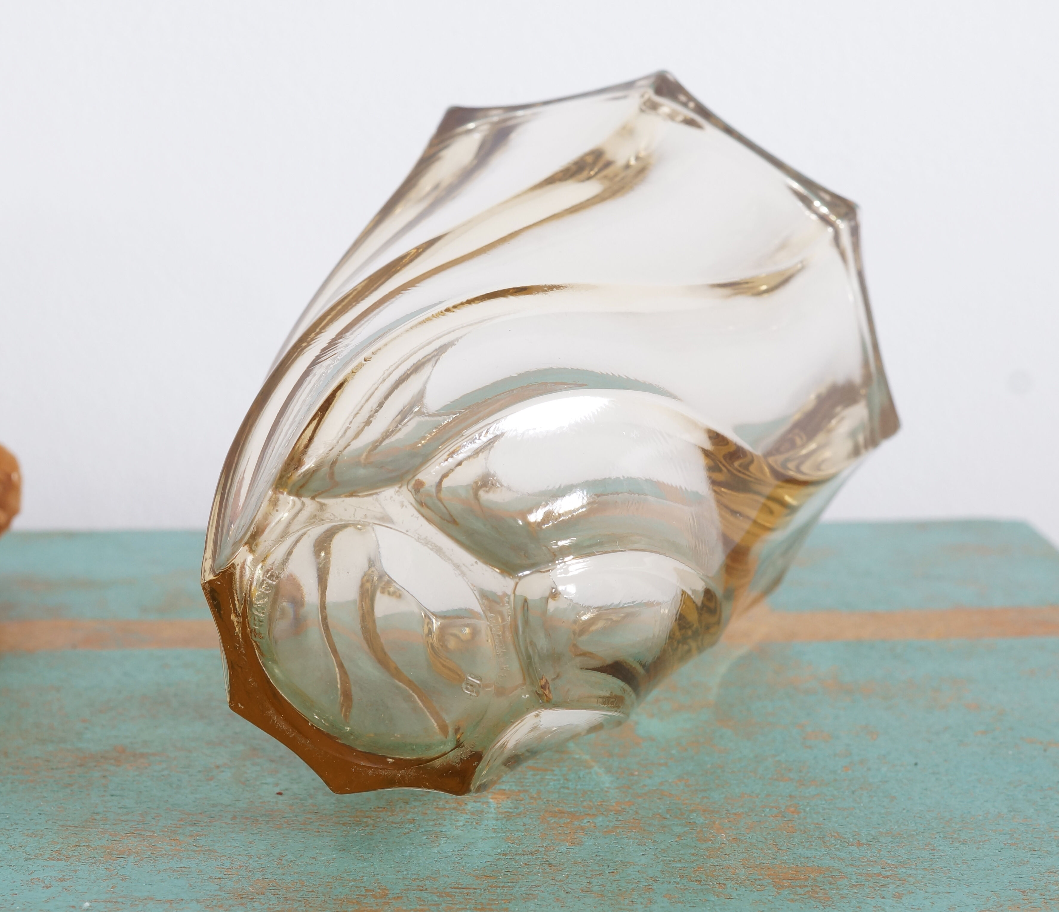 70s smoked glass vase