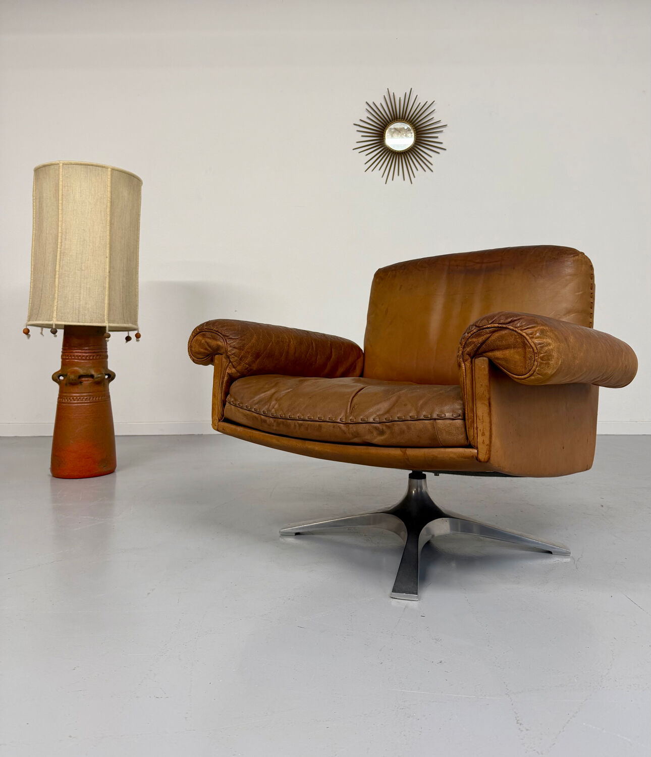 Vintage DE SEDE DS-31 brown leather armchair from the 1970s