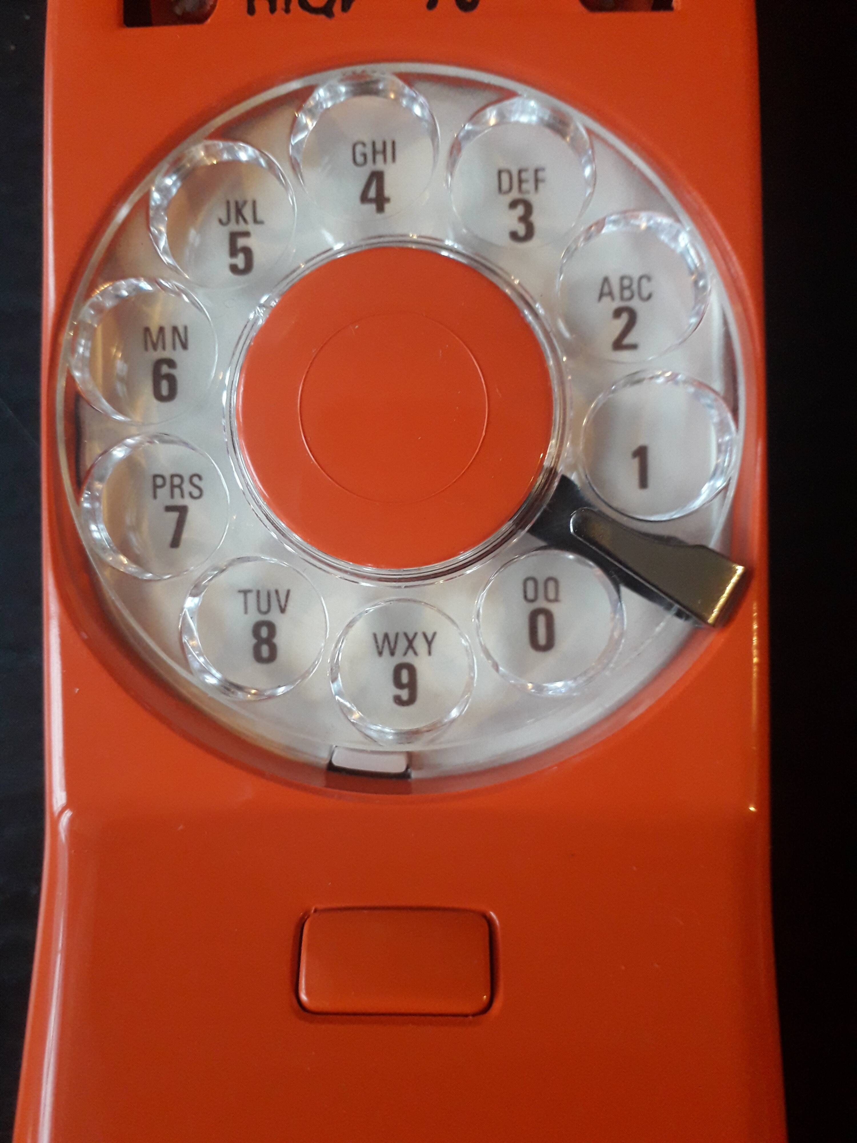 Orange phone Contempra vintage NEW with dial
