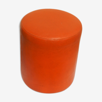 Pouf skaÏ orange vintage des années 70 seventies