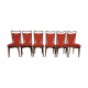Suite de 6 chaises vintages scandinaves rouges