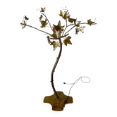 gold metal tree floor lamp Italy 1970s