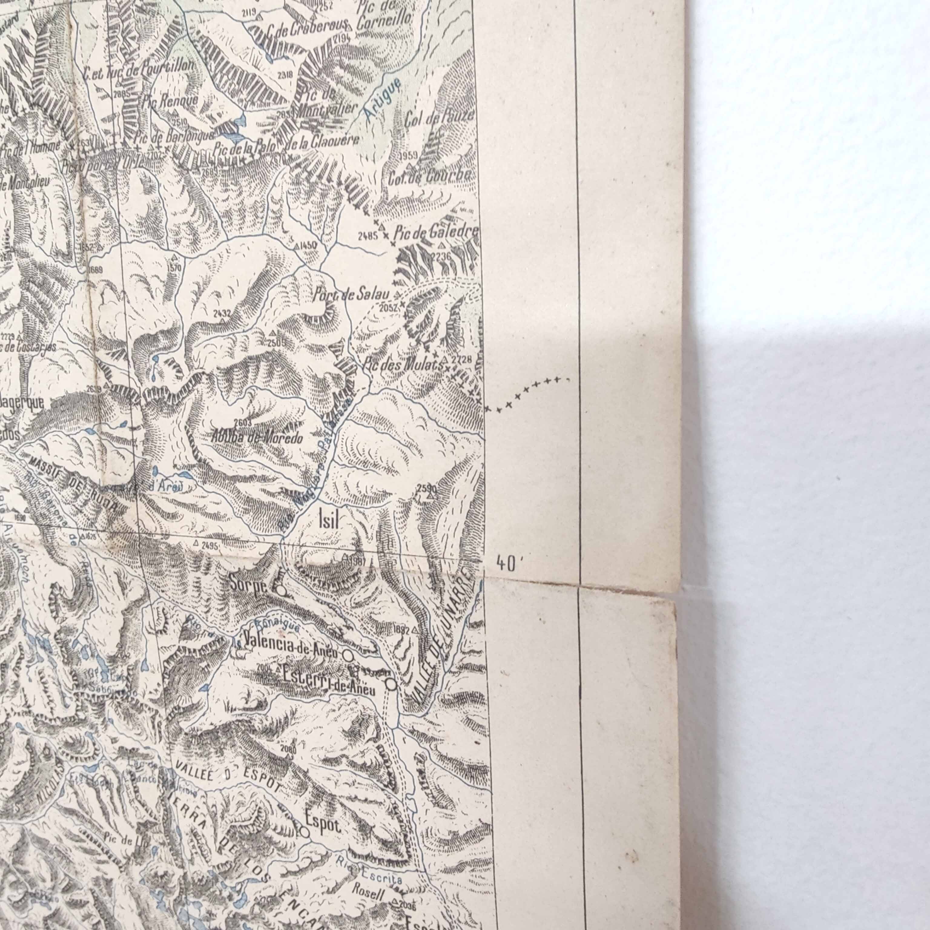 Michelin map Haute-Garonne Pyrenees and Navarre 1920