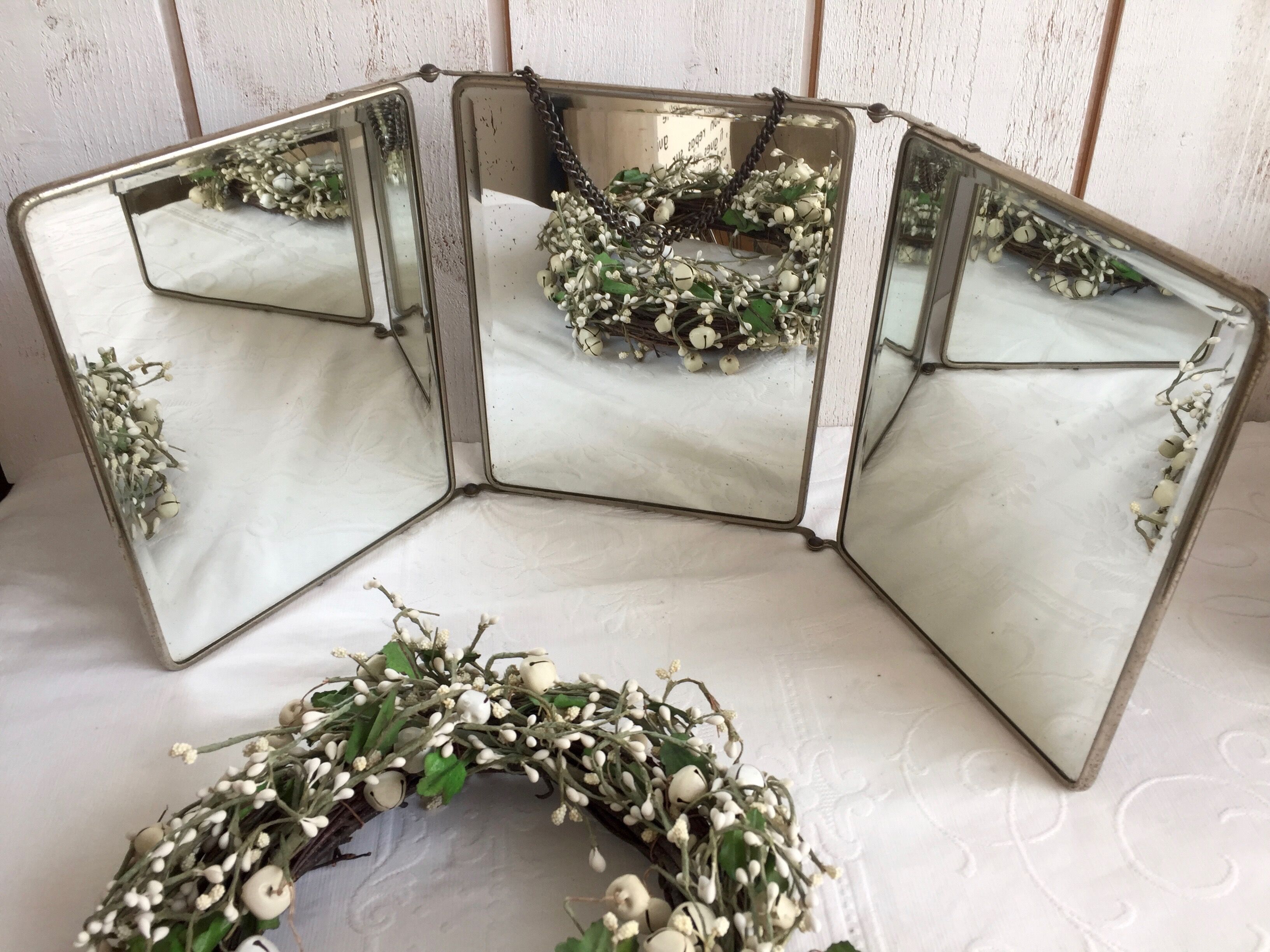 Large triptych mirror