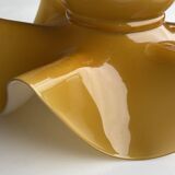 Draped tulip pendant in caramel opaline & brass – Vintage