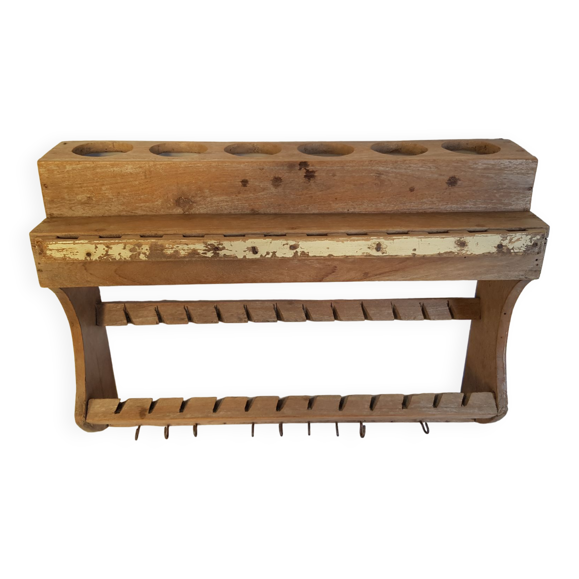 Old wall shelf - Burmese teak rack - 53 x 15.5 x 39 cm