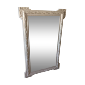 Grand miroir avec moulure patiné en gris 146 x 93 cm